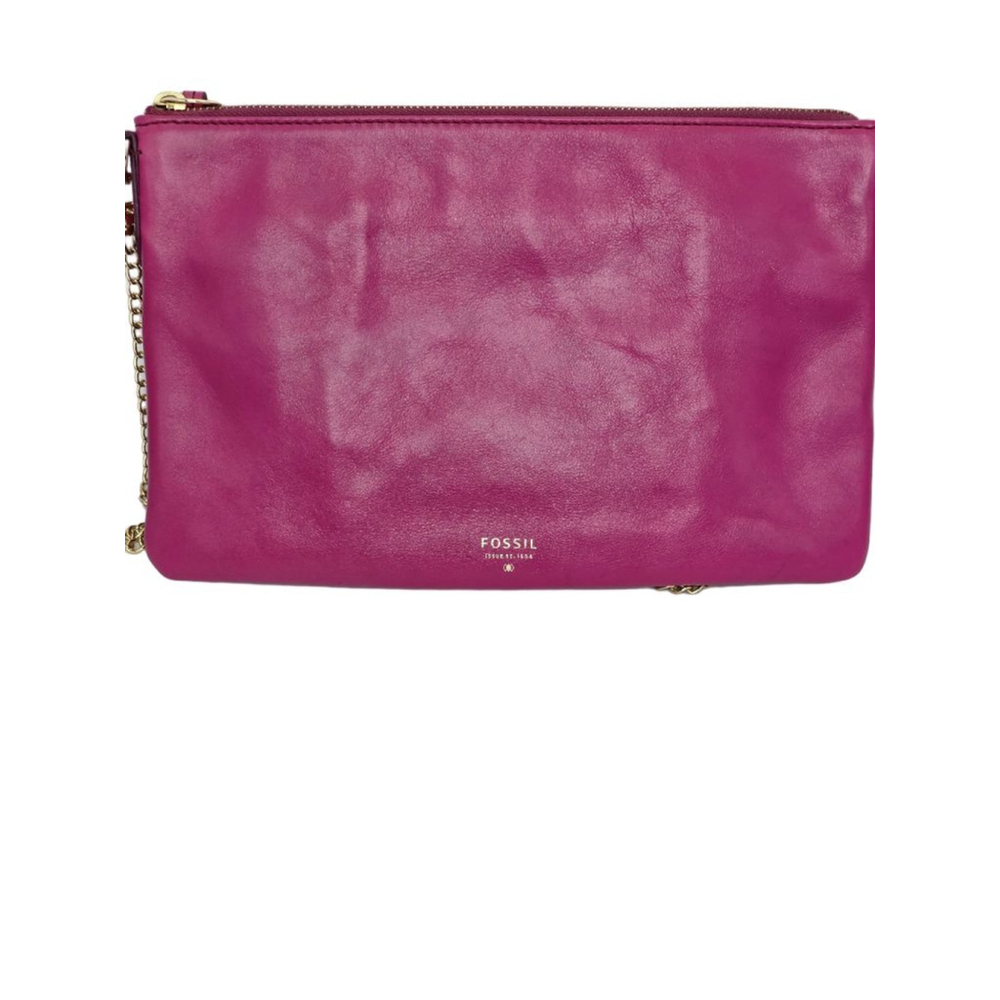 Women's Fossil Pink Leather Crossby Wristlet One Size